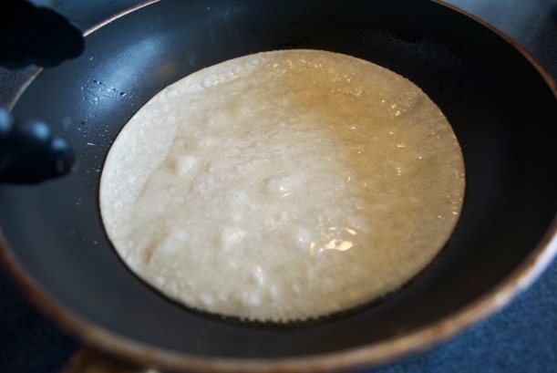 cooking the tortillas